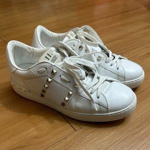 Valentino Garavani Rockstud Untitled White Calfskin Sneaker Men Size US 7